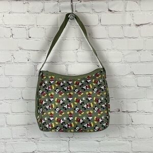 Mickey Mouse Purse From Disney Olive Green With Mickeys All Over shoulder Bag
